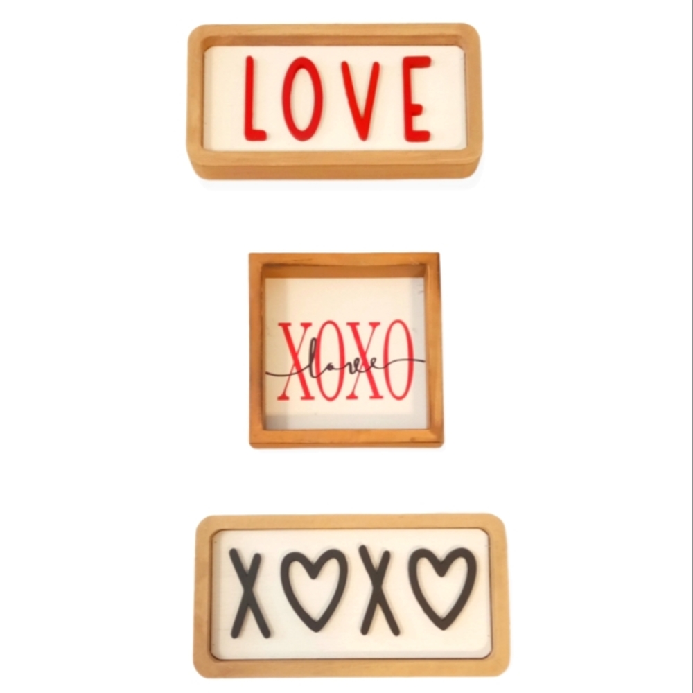 Valentine's Day Wood Signs XOXO Love
